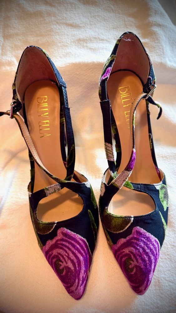Anthropologie Billy Ella Purple Burnout Velvet 3.5" Pump Women's US Size 7